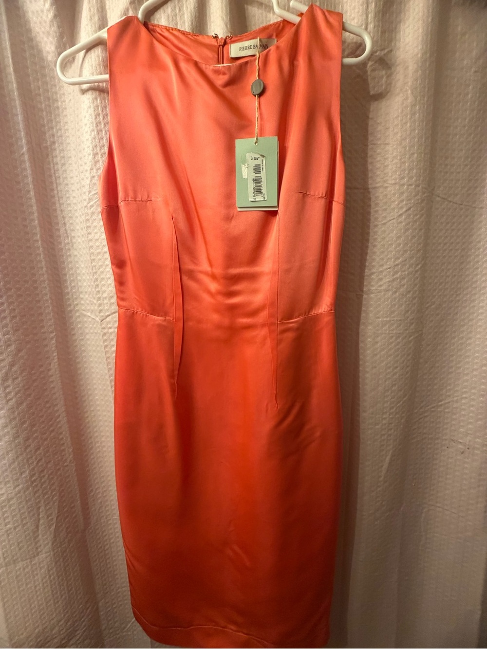 Pierre Balmain Coral Sleeveless Sheath Dress